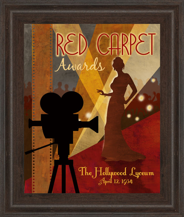 Red Carpet Awards By Conrad Knutsen - Framed Print Wall Art - Red