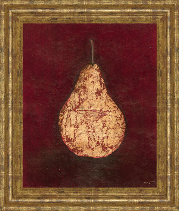Gold Pear By Norman Wyatt, Jr. - Framed Print Wall Art - Red