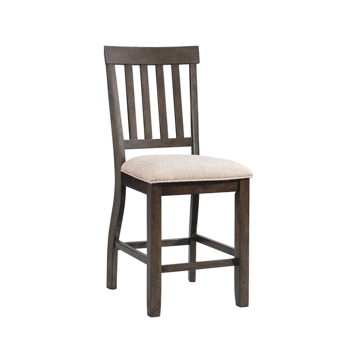 Stone - Counter Slat Back Side Chair (Set of 2) - Smokey Walnut