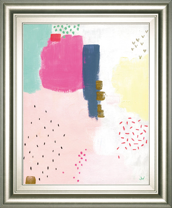 Dots And Colours-Speckle By Joelle Wehkamp - Framed Print Wall Art - Pink