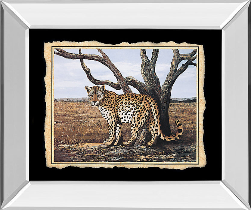 Cheetah - Mirror Framed Print Wall Art - Beige