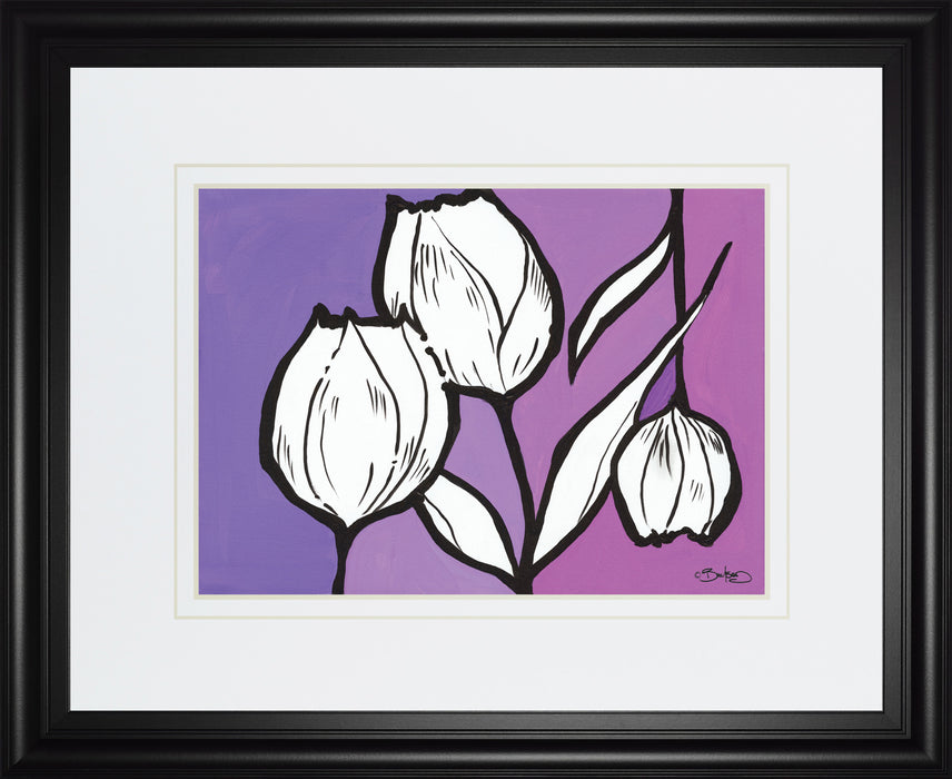 Flowers In Unity - Purple By David Bromstad - Framed Print Wall Art - Purple