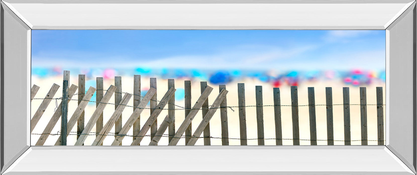 Beachscape Il By James Mcloughlin - Mirror Framed Print Wall Art - Blue