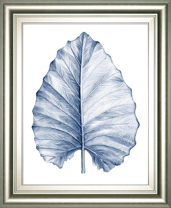 22x26 Indigo Tropical Leaves III By Megan Meagher - Blue