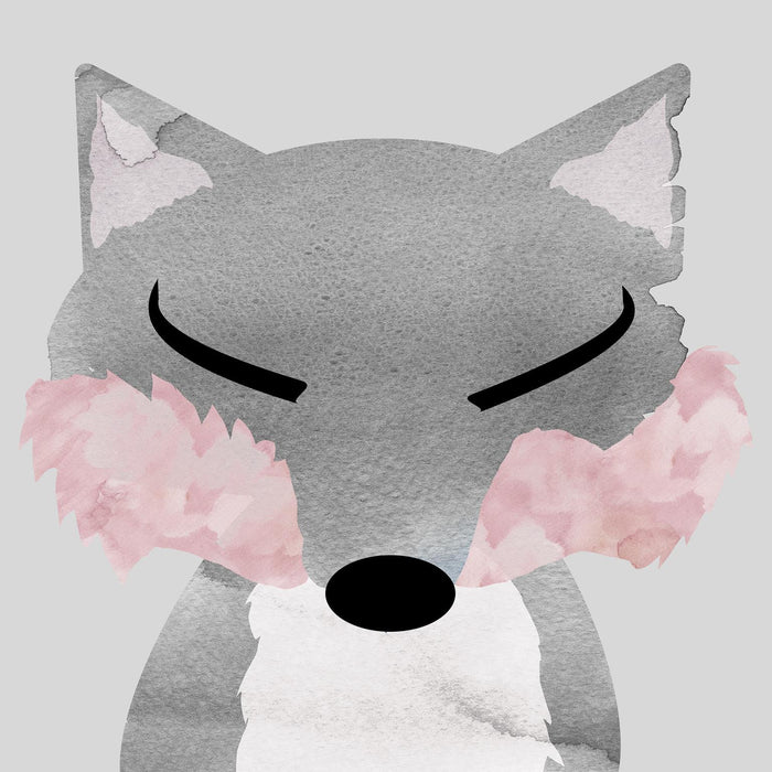 Framed Small - Fox By Daniela Santiago - Gray
