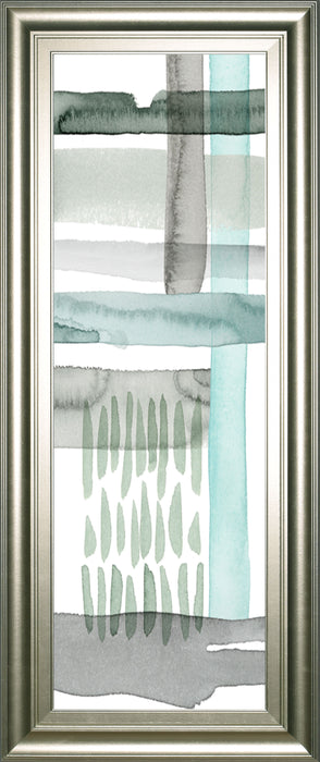 Cross Stitch Panel Il By Grace Popp Framed Print Wall Art - Blue