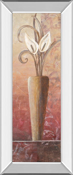 Flower In Vase I - Mirrored Framed Print Wall Art - Red