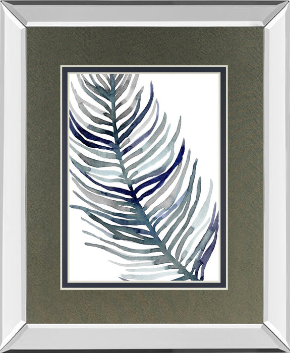 Blue Feathered Palm I By Emma Scarvey - Dark Gray