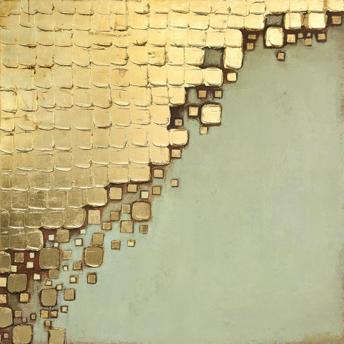 56x56 Hand Painted Textured Canvas - Golden