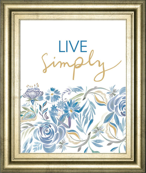 22x26 Live Simply Floral By AniDel Sol - Light Blue