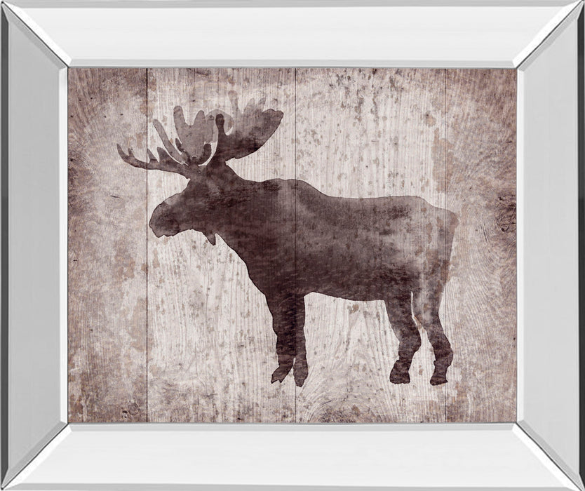 Wildness Iv-timber By Sandra Jacobs - Mirror Framed Elk Print Wall Art - Dark Brown