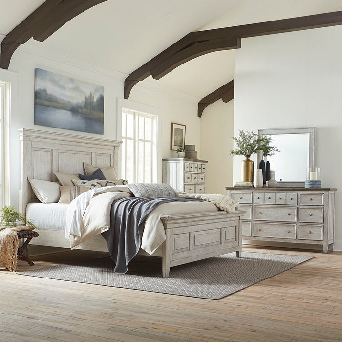 Heartland - 4 Piece Bedroom Set (California King Panel Bed, Dresser & Mirror, Chest) - White