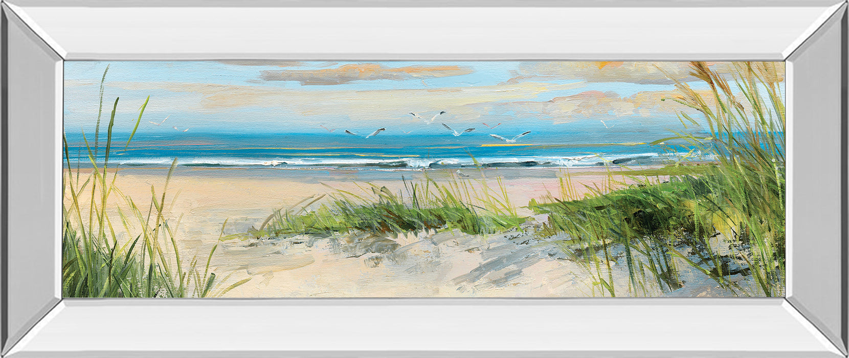 Catching The Wind Il By Sally Swatland - Mirror Framed Print Wall Art - Blue