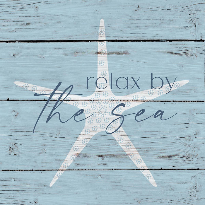 Relax By The Sea By Susan Jill (Framed) - Light Blue