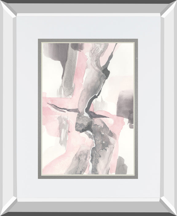 Blushing Grey I By Chris Paschke Mirrored Frame - Pink