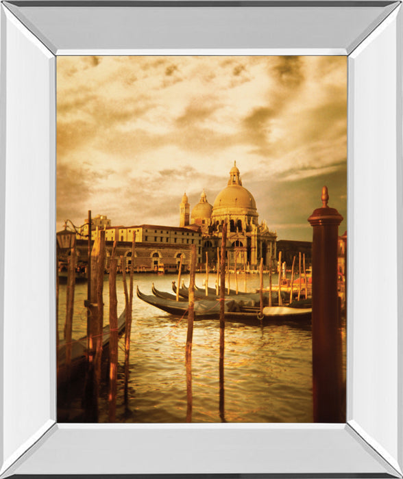 Venezia Sunset Il By Thompson - Mirror Framed Print Wall Art - Gold