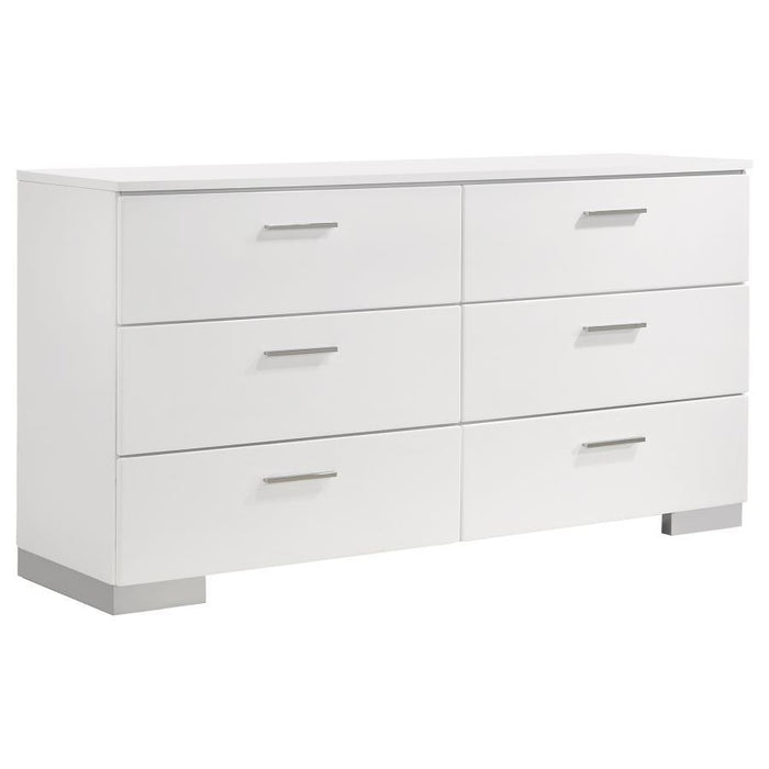Felicity - 6-Drawer Dresser - Glossy White