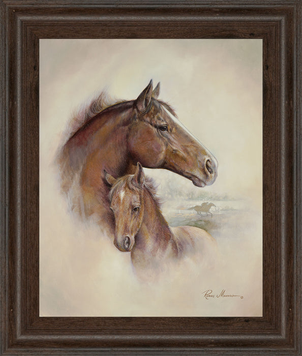 Race Horse Il By Ruane Manning - Framed Print Wall Art - Dark Brown