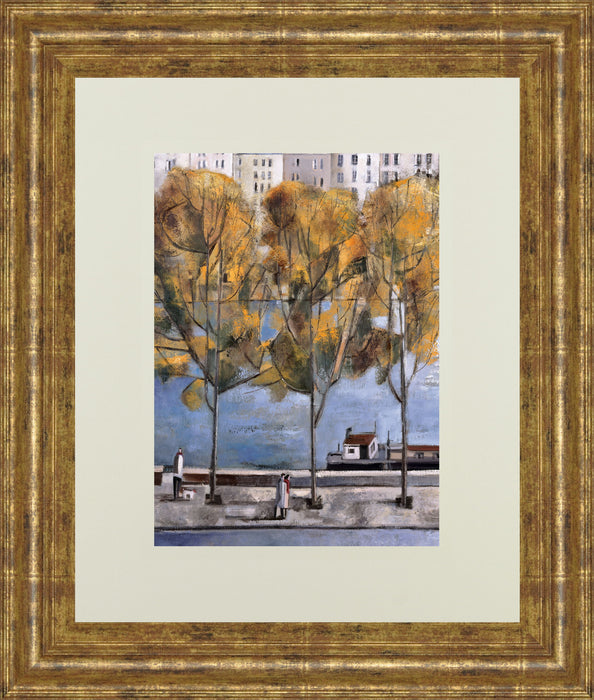 Autumn In Paris By Didier Lourenco - Framed Print Wall Art - Gold