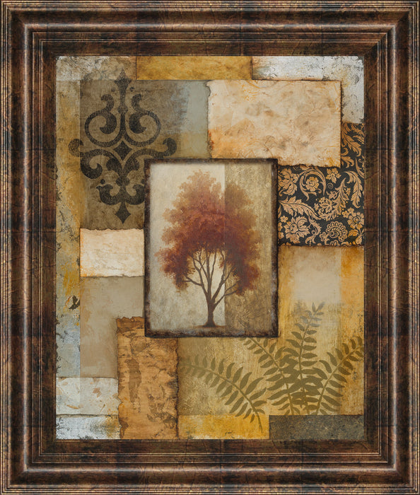 Red Tree Patch - Framed Print Wall Art - Gold