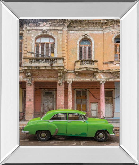 Classic Havana By Alan Copson - Mirror Framed Print Wall Art - Green