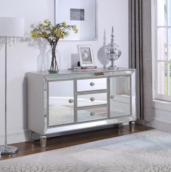 Leticia - 3-Drawer Accent Cabinet - Silver