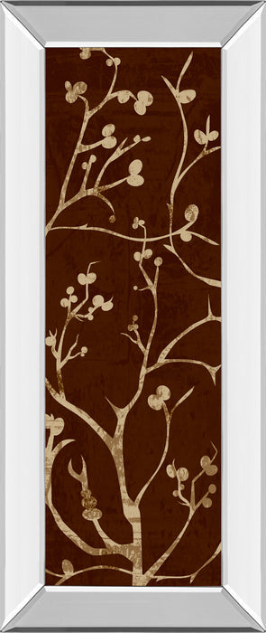 Branching Out I By Diane Stimson - Mirror Framed Print Wall Art - Dark Brown