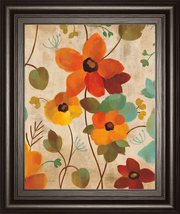 Vibrant Embroidery III By Silvia Vassileva - Framed Print Wall Art - Orange