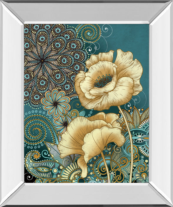 Inspired Blooms 2 By Conrad Knutsen - Mirror Framed Print Wall Art - Green