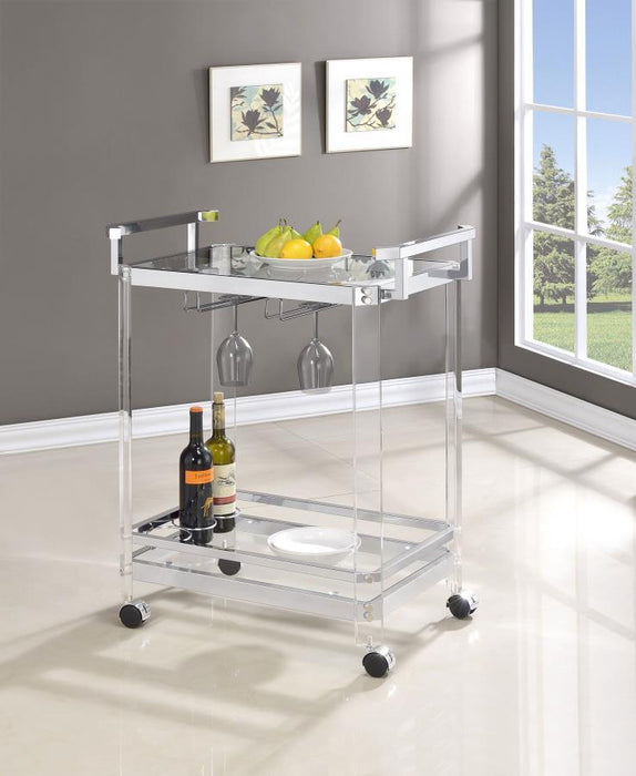 Jefferson - 2-Tier Glass Serving Cart - Clear