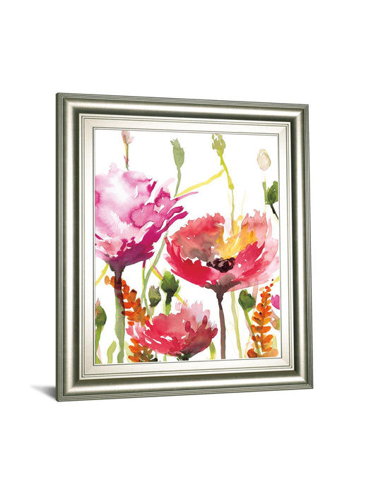 Blooms And Buds By Rebecca Meyers - Framed Print Wall Art - Pink