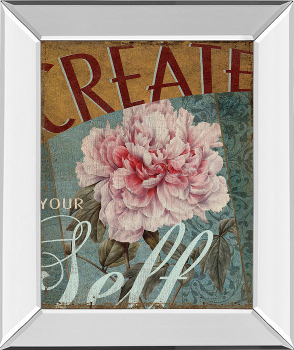 Create Yourself By Kelly Donovan - Mirror Framed Print Wall Art - Pink