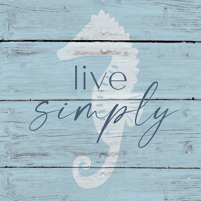 Live Simply By Susan Jill (Framed) - Light Blue