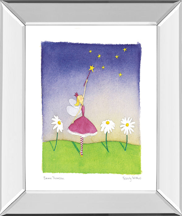 Felicity Wishes I By Emma Thomson - Mirror Framed Print Wall Art - Pink