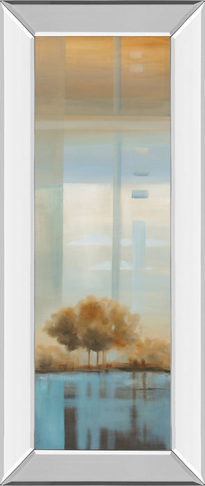 Window On The Word Il By Carol Robinson - Mirror Framed Print Wall Art - Blue
