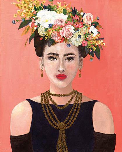 Audrey Kahlo By Kamdon Kreations (Framed) - Red