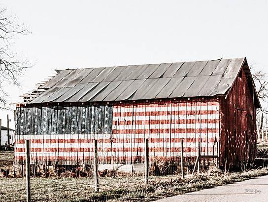 American Flag Barn By Jennifer Rigsby (Framed) - Red