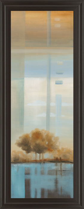 Window On The Word Il By Carol Robinson - Framed Print Wall Art - Blue