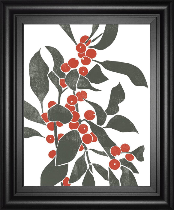 22x26 Colorblock Berry Branch IV By Emma Scarvey - Red