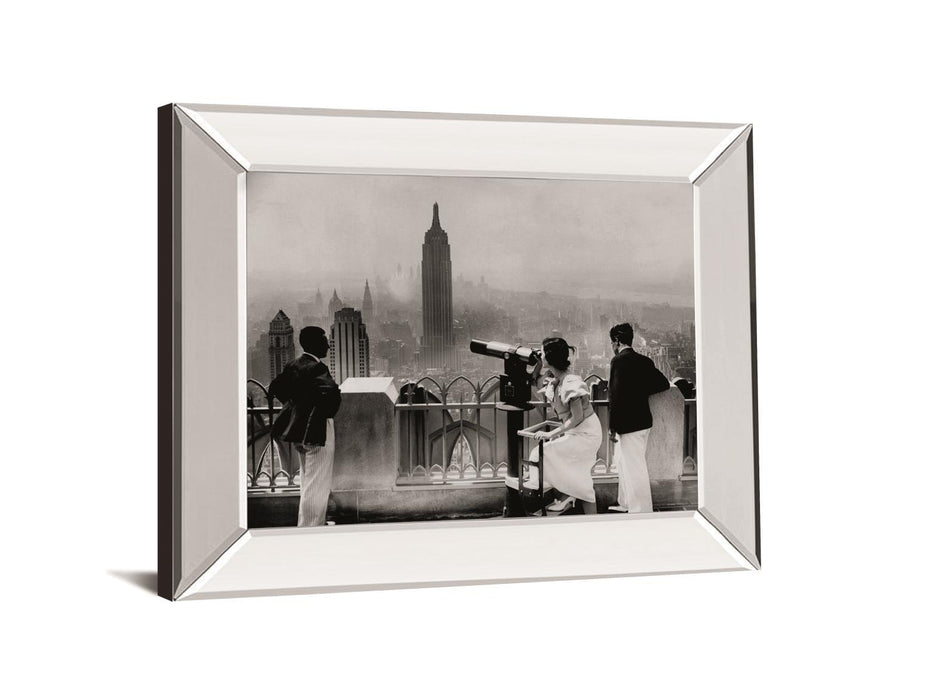Manhattan, View From Radio City Music Hall, 1935 By The Chelsea Collection - Mirror Framed Print Wall Art - Dark Gray
