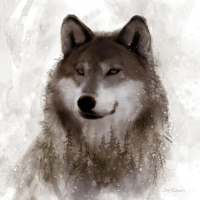 Forest Wolf By Carol Robinson (Small) - Dark Brown