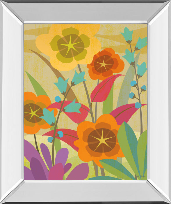 Flowerbed By Cary Phillips - Mirror Framed Print Wall Art - Orange
