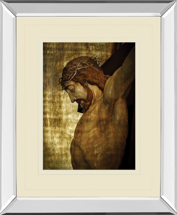 Jesus Christ By Nito - Mirror Framed Print Wall Art - Dark Brown