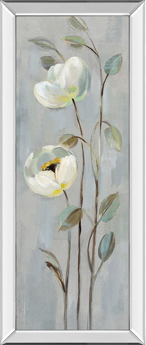Neutral Branches II On Gray By Silvia Vassileva - Mirrored Frame Wall Art - Light Gray