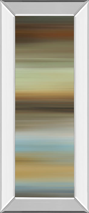 Abstract Horizon I By James Mcmaster - Mirror Framed Print Wall Art - Dark Brown