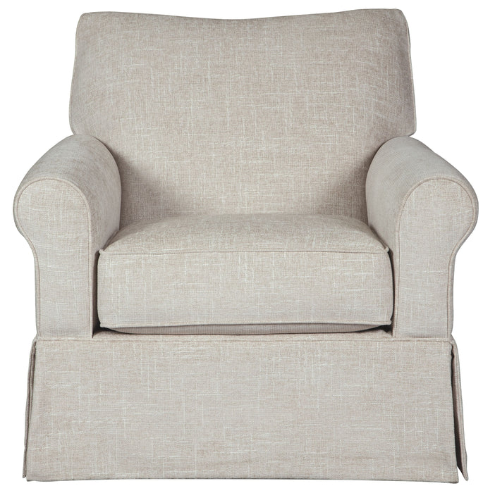 Searcy - Swivel Glider Accent Chair - Quartz