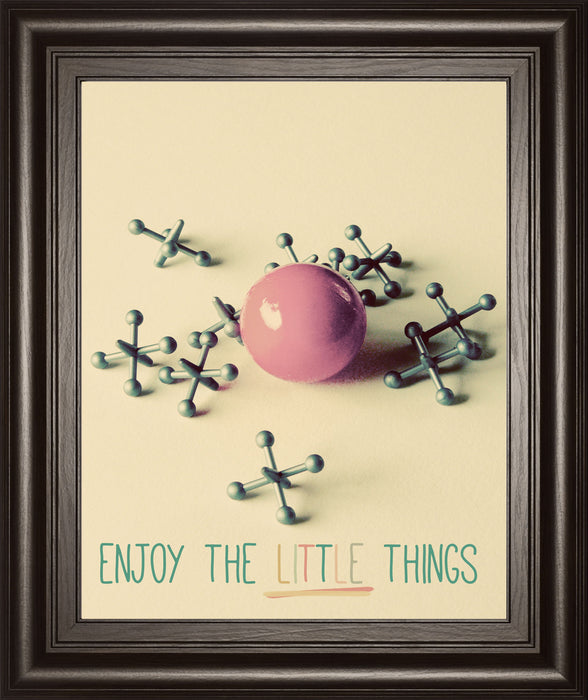 Enjoy The Little Things By Gail Peck - Framed Print Wall Art - Pink
