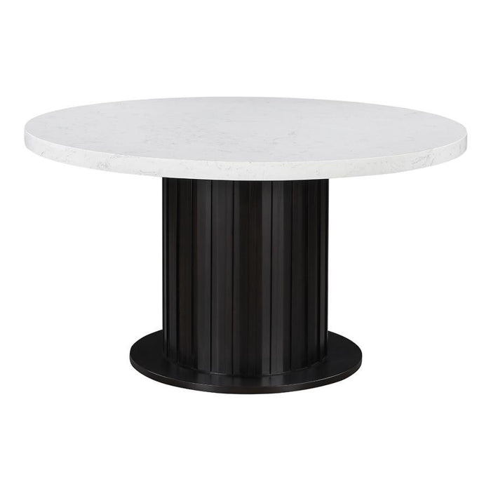 Sherry - Round Dining Table - Rustic Espresso And White