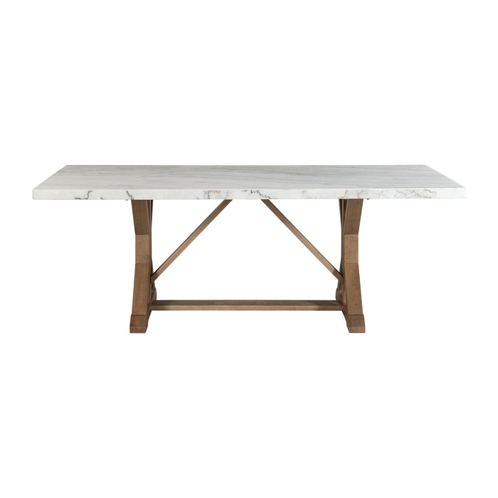 Lakeview - White Marble Standard Height Rectangular Dining Table