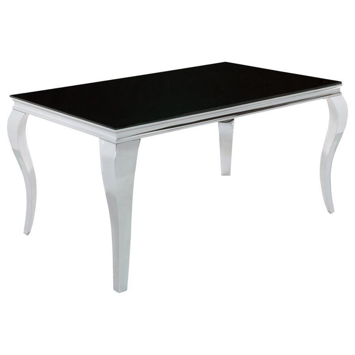 Carone - Rectangular Dining Table - Chrome And Black